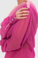 Jodelle Asymmetrical Gradient Ruched Top