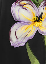 Lucinda Appliqué Floral Maxi Dress in black