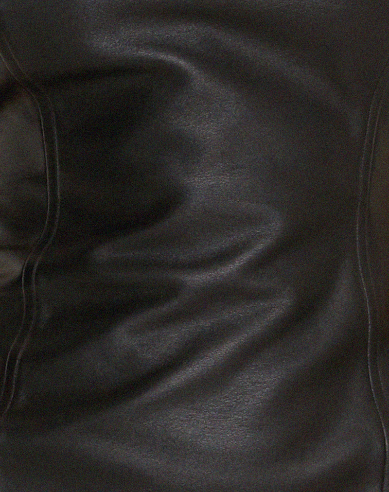 Lotari Mini Dress in Pu Black