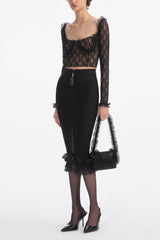 Meghn Lace Ruffle Top