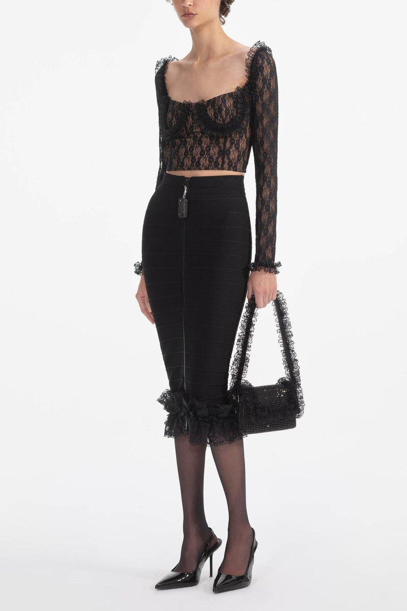 Meghn Lace Ruffle Top