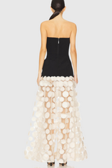 Nodin Strapless Dot Mesh Maxi Dress