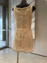 mona Embellished Rhinestone Sequin Mini Dress in yellow