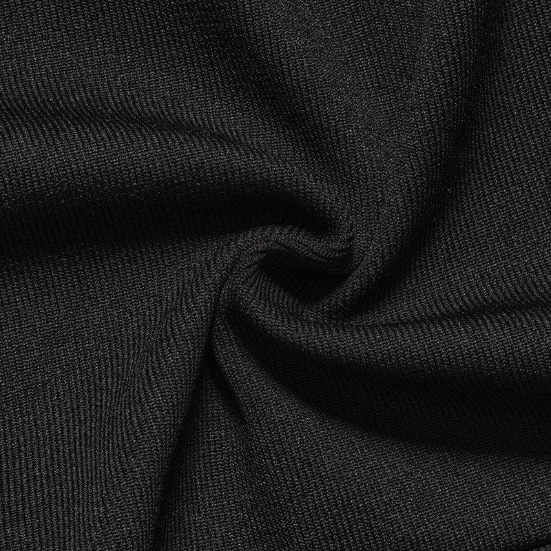 roberta Pearl Flower Rhinestone maxi dress in black