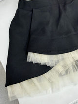 apricot One-shoulder tube top with backless ruffled mesh skirt set