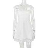 SATIN  LACE MINI DRESS