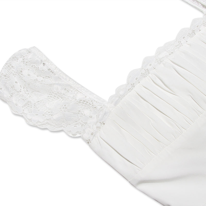 SATIN  LACE MINI DRESS
