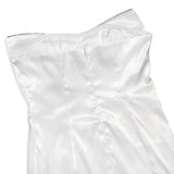 SATIN CRYSTAL EMBELLISHED BOW DRESS IN WHITE