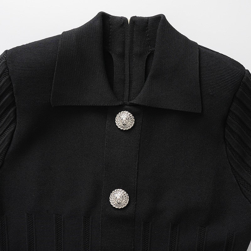 kristin Black Knitted Mini Dress