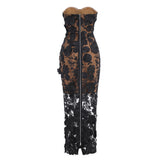 jasmine strapless black maxi dress