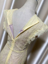 jennifer Lace Flower embellished maxi Dress in yellow