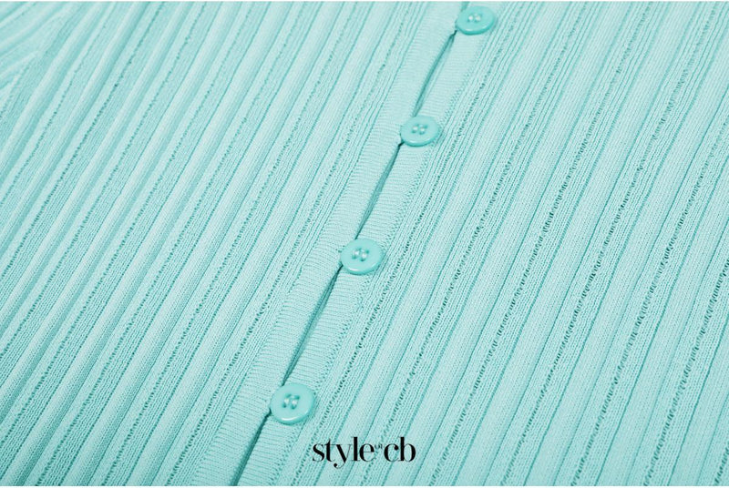 Archetypes ribbed pointelle-knit sweaters in green