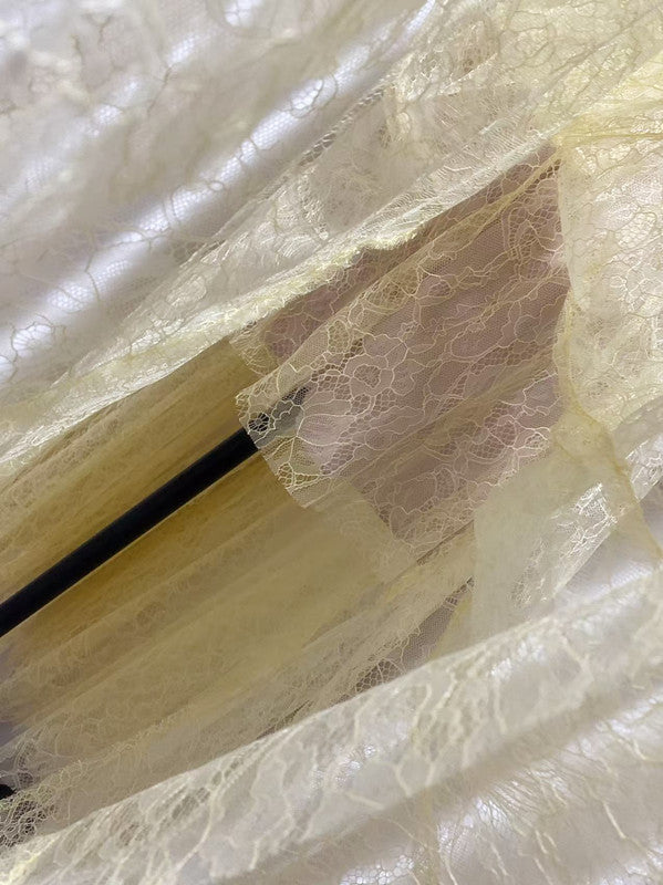 jennifer Lace Flower embellished maxi Dress in yellow