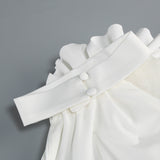 sherry Halterneck Floral Applique Maxi Dress in white