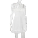 SATIN  LACE MINI DRESS