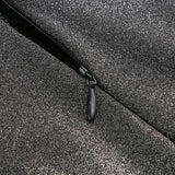 mirabelle halter jumpsuit in black silver