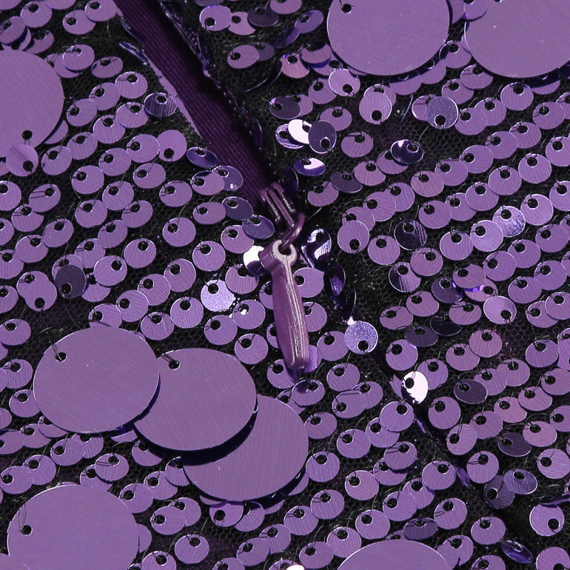 virginia Strappy Sequin Embellished Mini Dress in purple