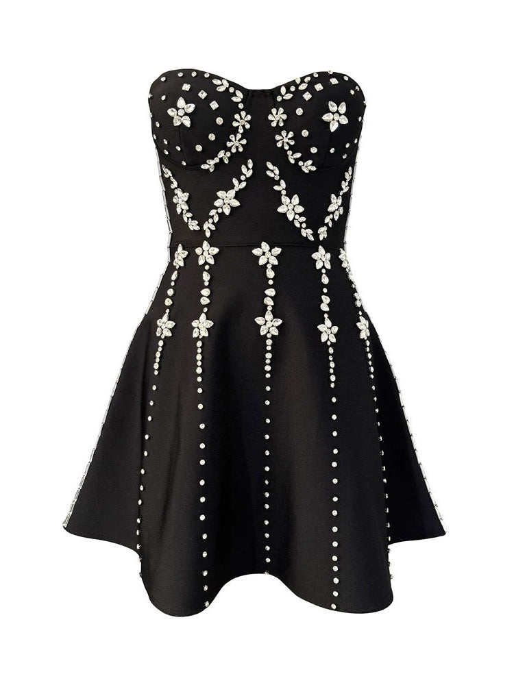 julie Strapless Diamond Bandage Mini Dress