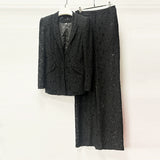 elvira v-neck Lace Blazer set in black