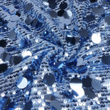 roberta Deep V-Neck Sequin Column Gown in blue