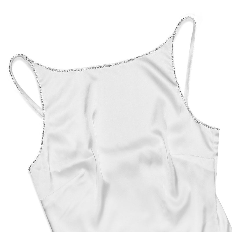 CRYSTALLISED MIDI DRESS IN IVORY