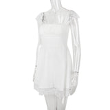 SATIN  LACE MINI DRESS