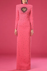 Berenice Heart Cutout  Long Sleeve Maxi Dress