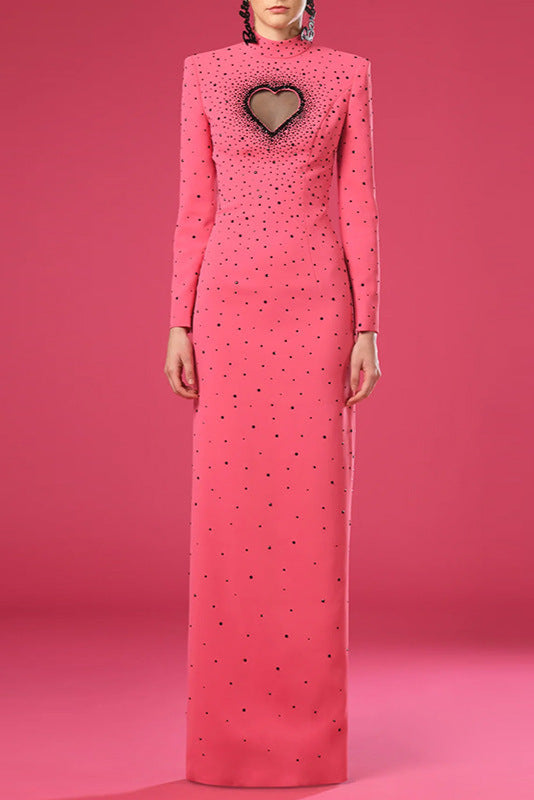 Berenice Heart Cutout  Long Sleeve Maxi Dress