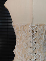 white Herringbone tube top floral ruffle mini dress suit