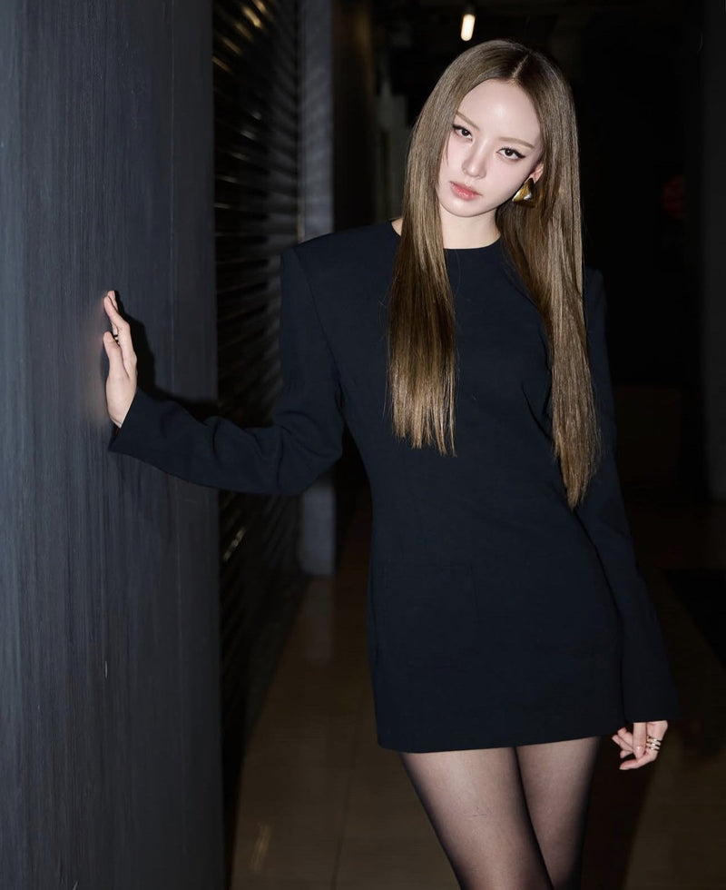 hedda Crepe Suit mini Dress in black