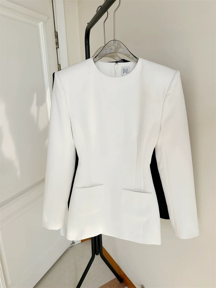 hedda Crepe Suit mini Dress in white