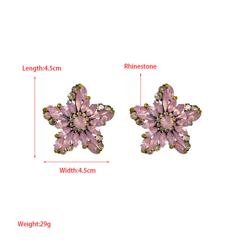 FLOWER RHINESTONE EARRINGS
