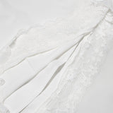 SATIN  LACE MINI DRESS