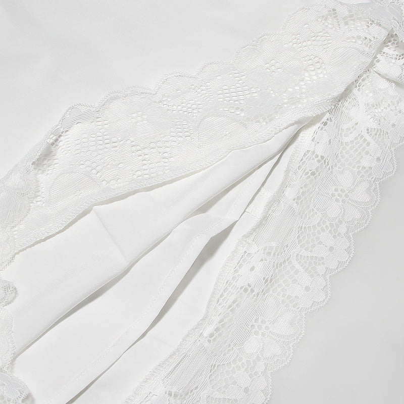 SATIN  LACE MINI DRESS