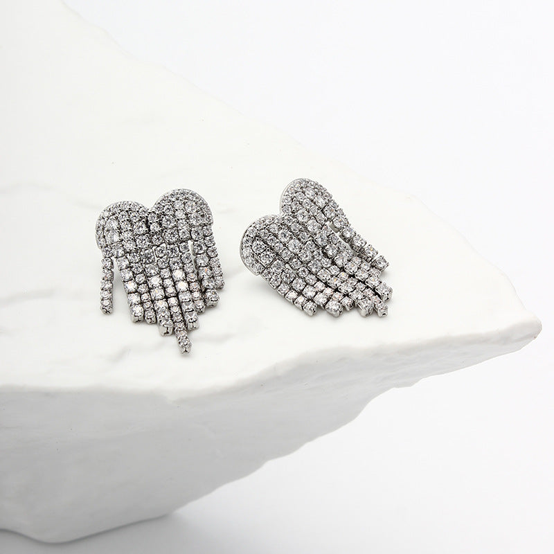 Heart Tassel Earrings