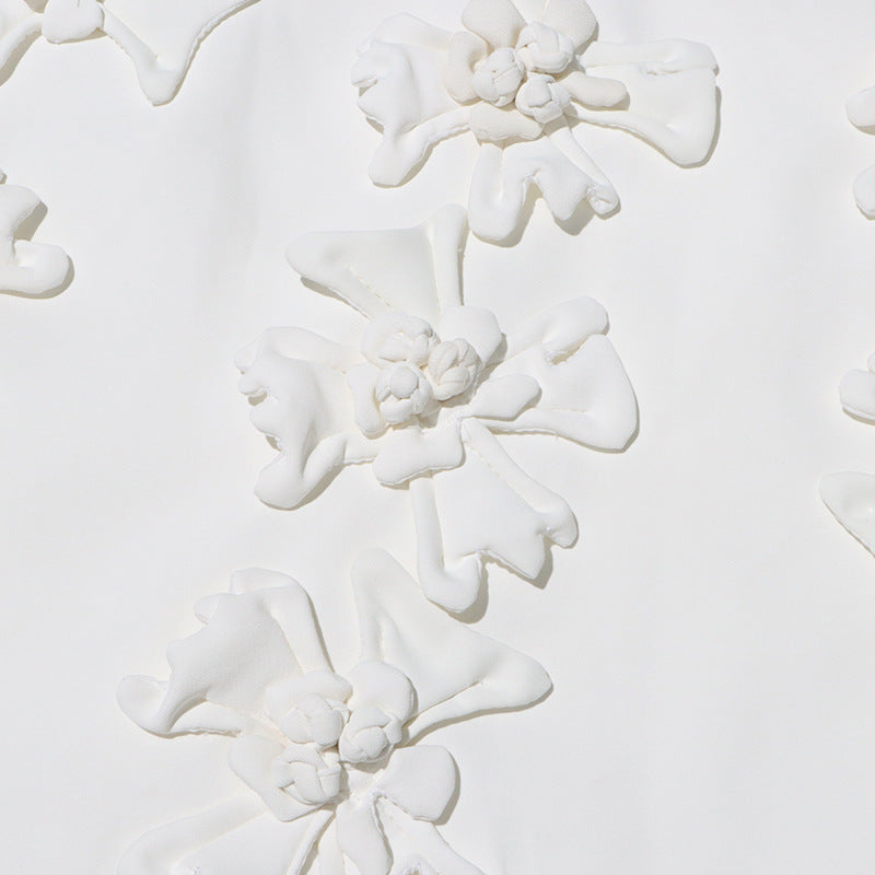 WHITE ANAXANDRA WHITE FLOWER MINI SKIRT