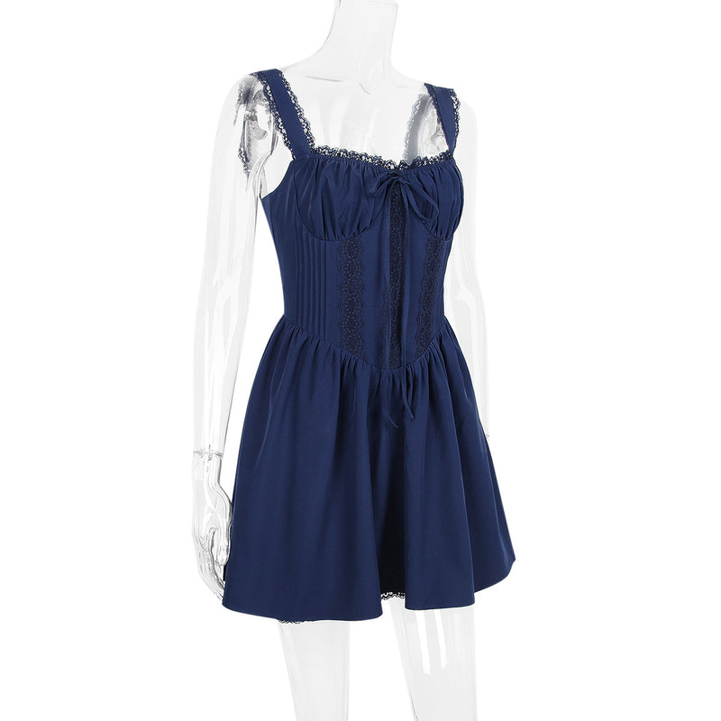 LACE CORSET MINI DRESS IN WHITE