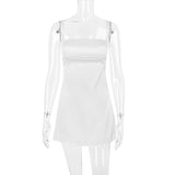 SATIN VINTAGE CREAM MINI DRESS