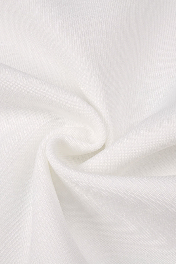 edith High elastic long hip maxi dress in white