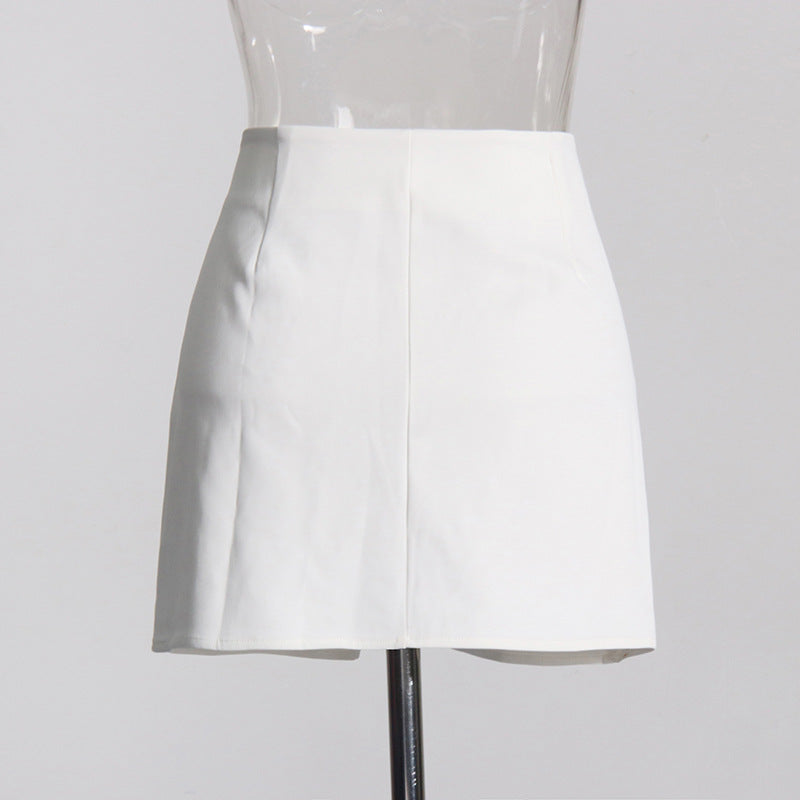 WHITE ANAXANDRA WHITE FLOWER MINI SKIRT