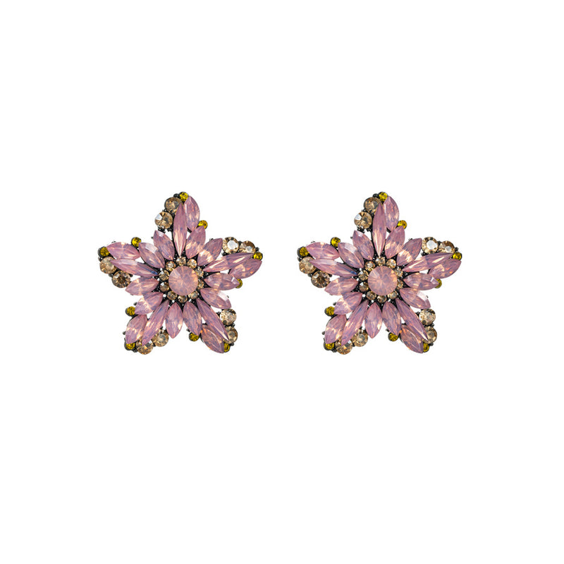 FLOWER RHINESTONE EARRINGS