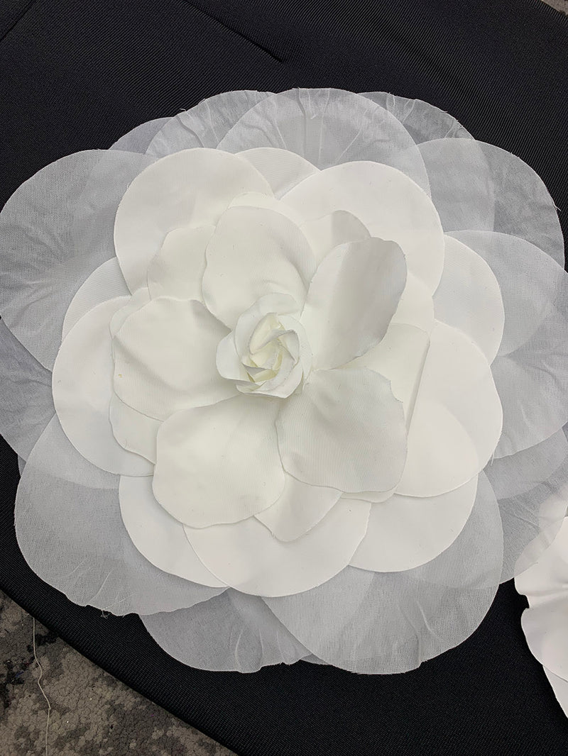 Makala 3d Flower Fishtail Maxi Bandage Dress in black