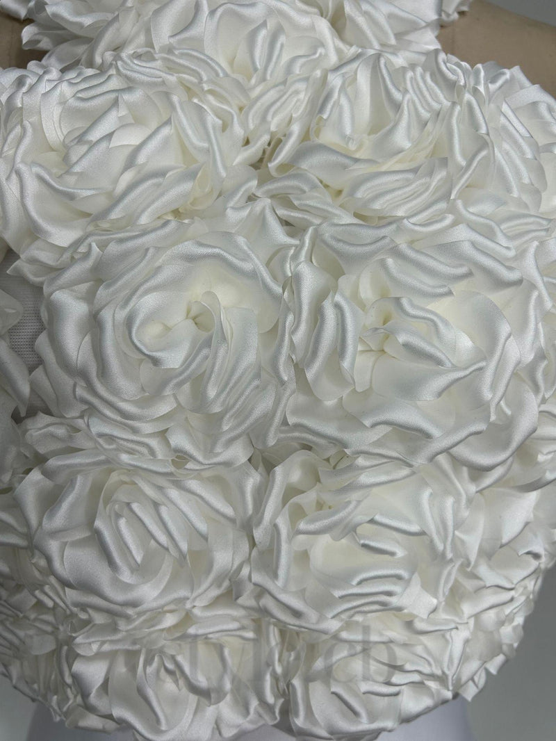 flower bandage midi dress in white