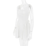 BACKLESS BOW MINI DRESS IN IVORY