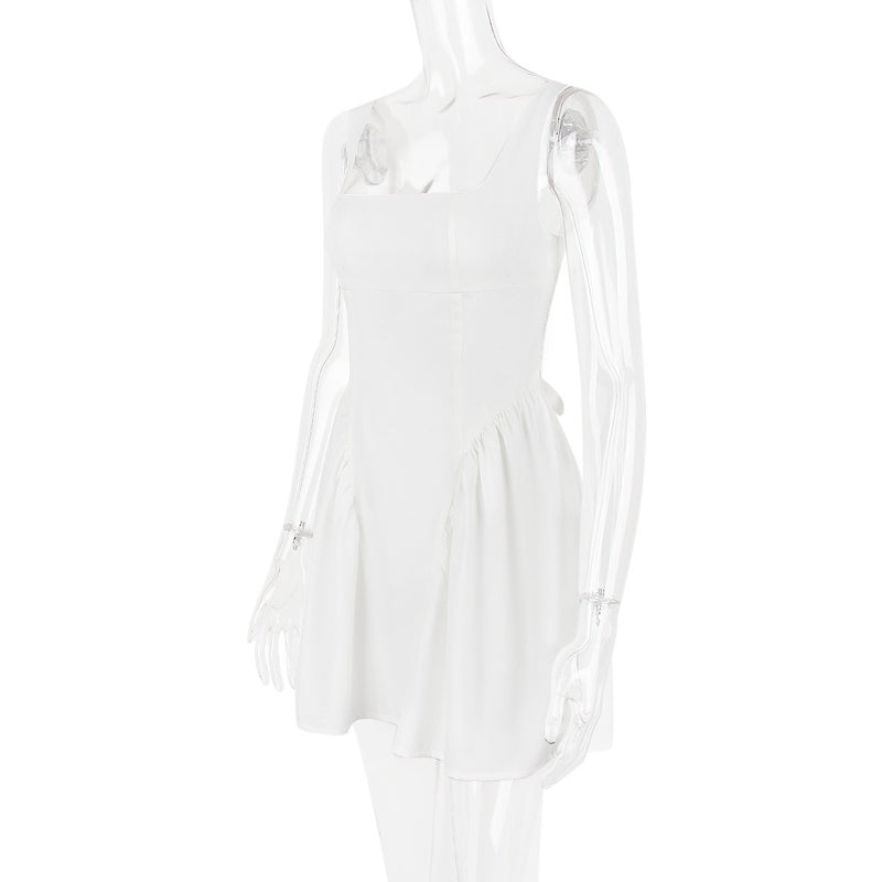 BACKLESS BOW MINI DRESS IN IVORY