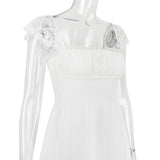 SATIN  LACE MINI DRESS