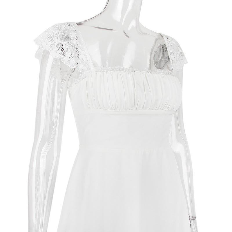 SATIN  LACE MINI DRESS