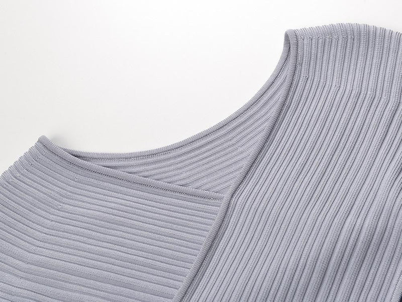 Blue Knit Lace cutout Mini Dress