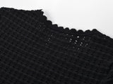 simona hollow knit Mini dress in black