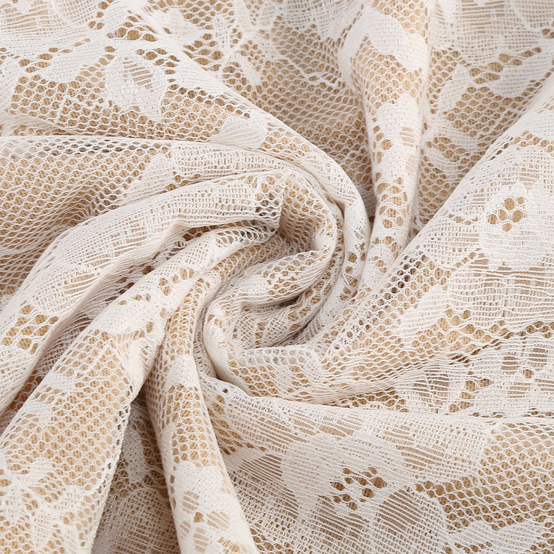 Lace jacquard fishbone bodycon mini dress in white